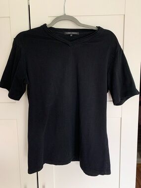 Compliments Black V-neck Short Sleeve Tee